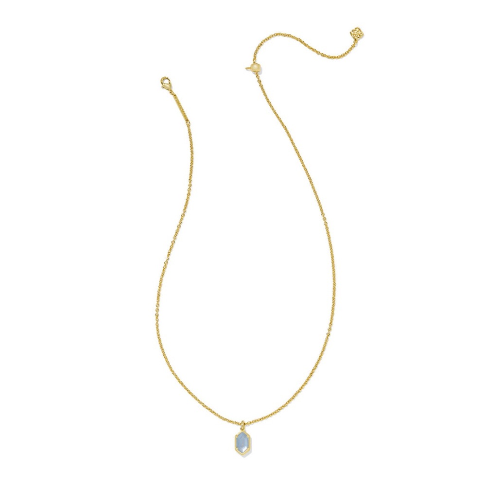 Kendra Scott Hallie Short Pendant Necklace Sky Blue Opalite Illusion Stone NWT - Picture 7 of 8